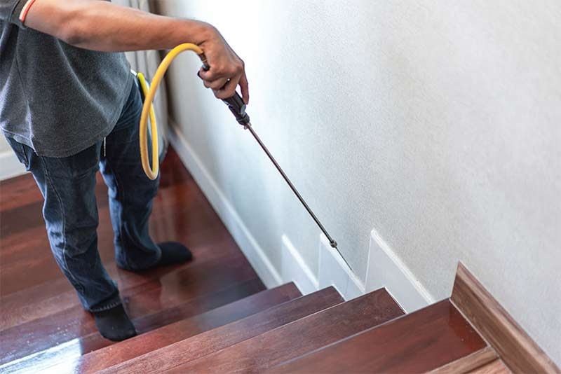final call pest solutions treating baseboard